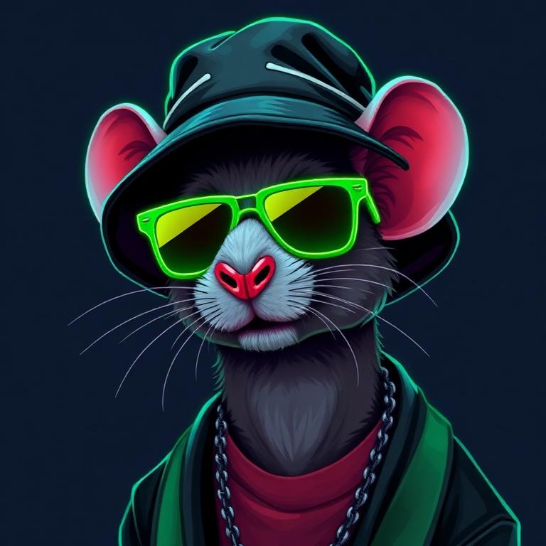 Bucket Bandit — streetwear rat NFT avatar with Neon Shades
