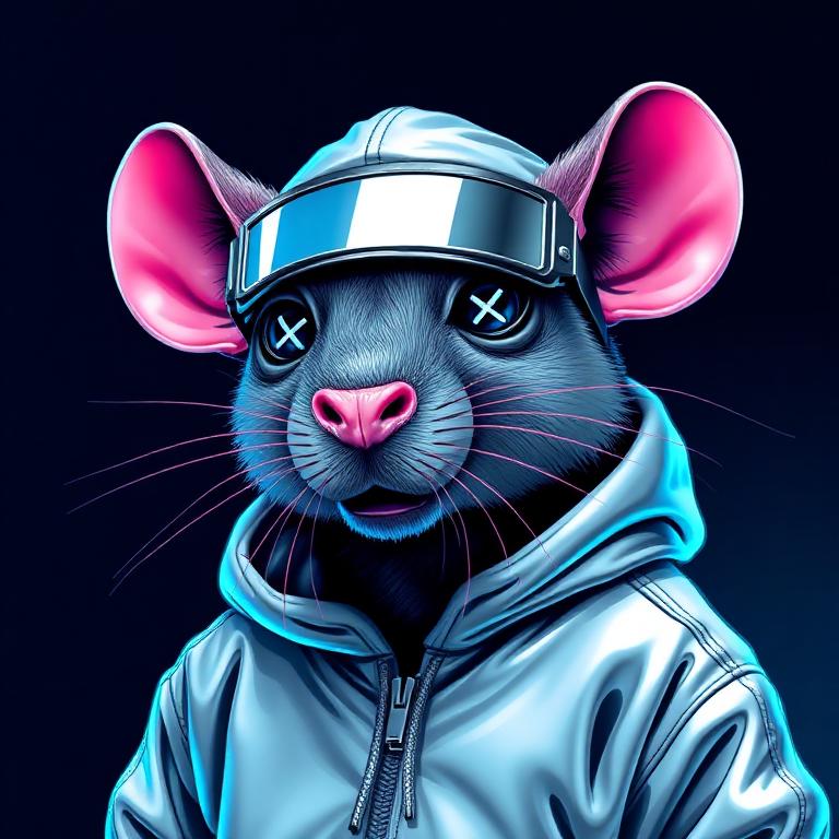 Chrome Sprint — streetwear rat NFT avatar with Visor