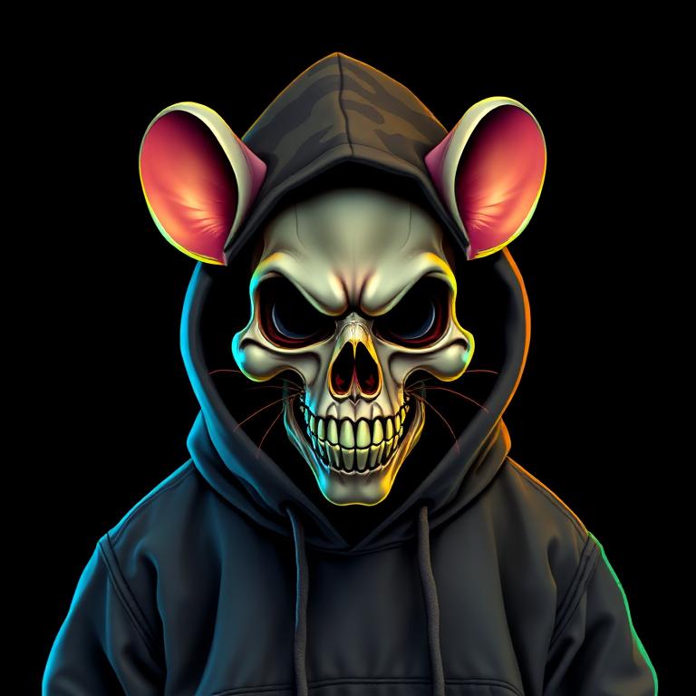 Camo Ghost — streetwear rat NFT avatar with Skull Mask